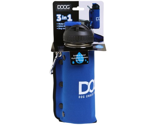 DOOG 3-in-1 Water Bottle Bowl Blue